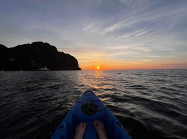 sunset from the kayak