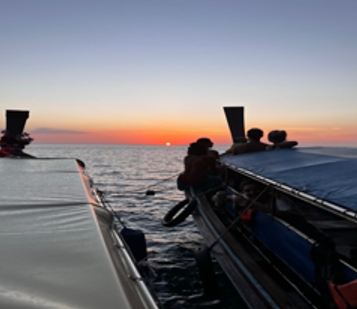 sunset from the boat