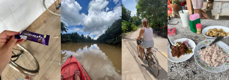 Cycling, lunch and boats