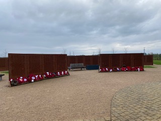 wall and poppies