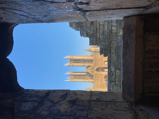 cathedral through window