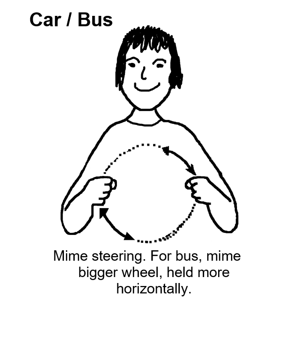 car, bus makaton signs
