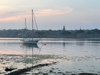boats at dusk