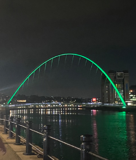 Millenium bridge at night