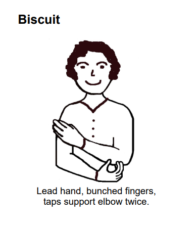 Makaton sign, biscuit