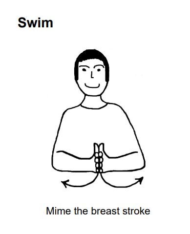 Makaton sign, swim