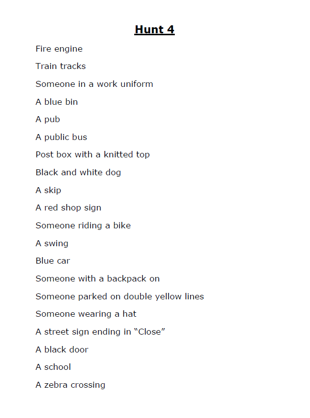 Scavenger hunt