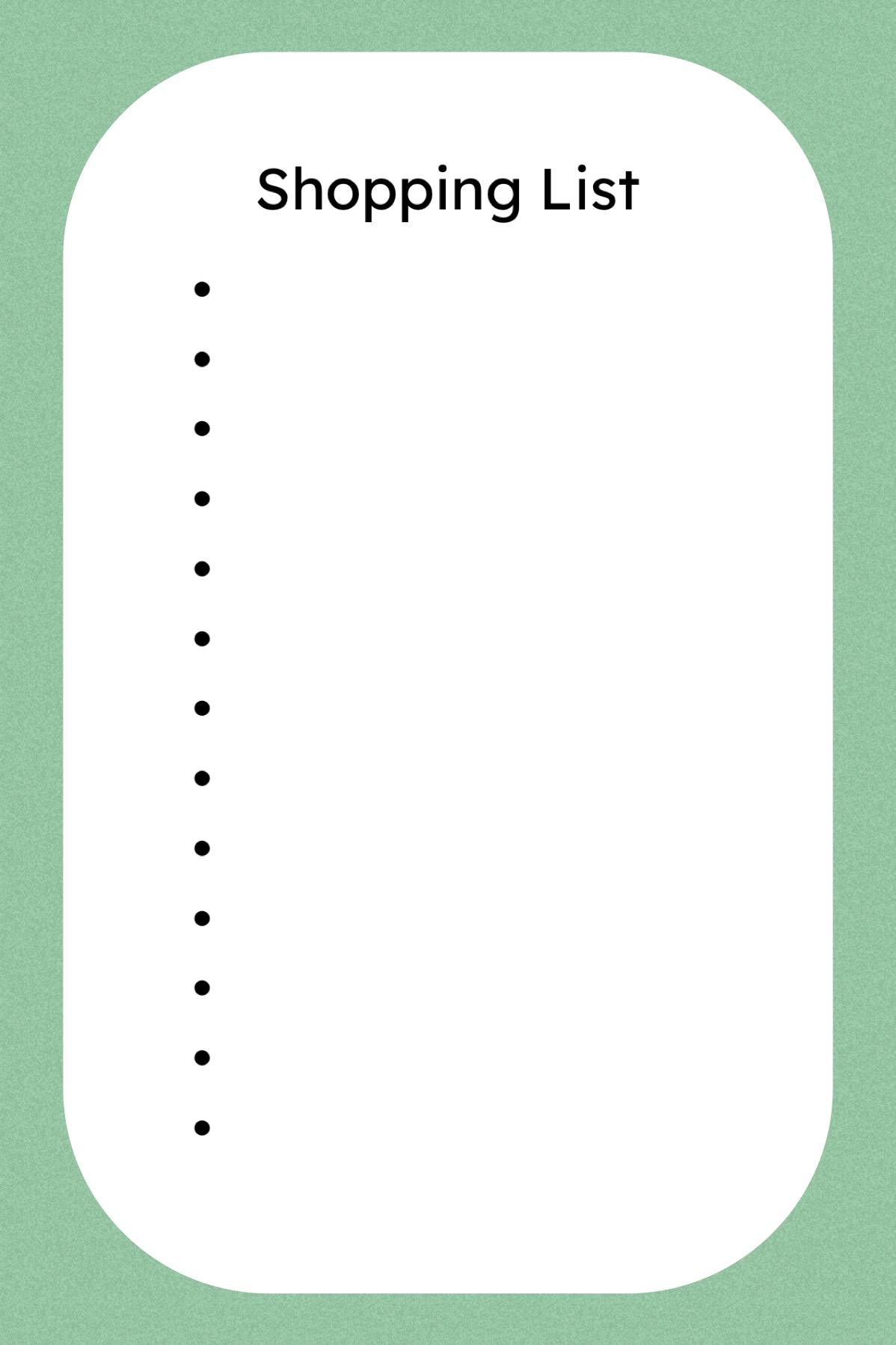 Shopping List 