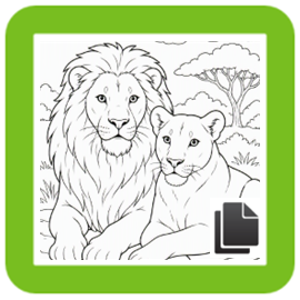 Lions colouring sheet